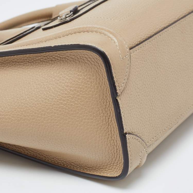 Pre Owned Céline Beige Leather Nano Luggage Tote