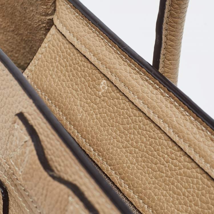 Pre Owned Céline Beige Leather Nano Luggage Tote