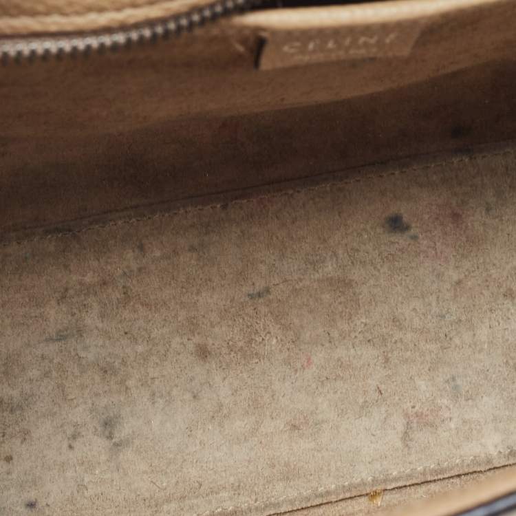 Pre Owned Céline Beige Leather Nano Luggage Tote