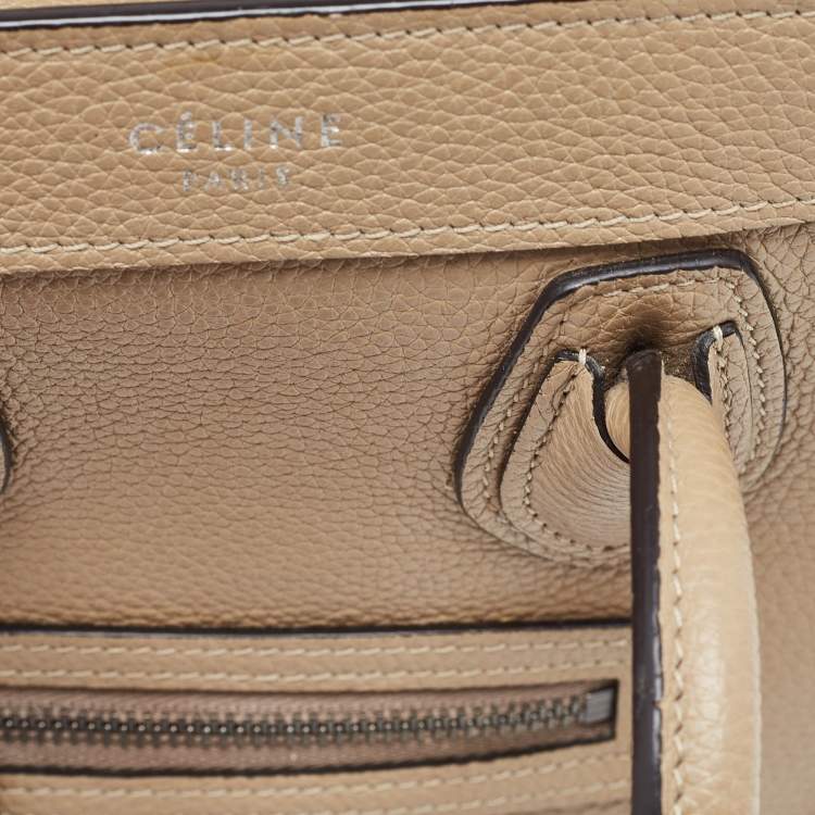 Pre Owned Céline Beige Leather Nano Luggage Tote