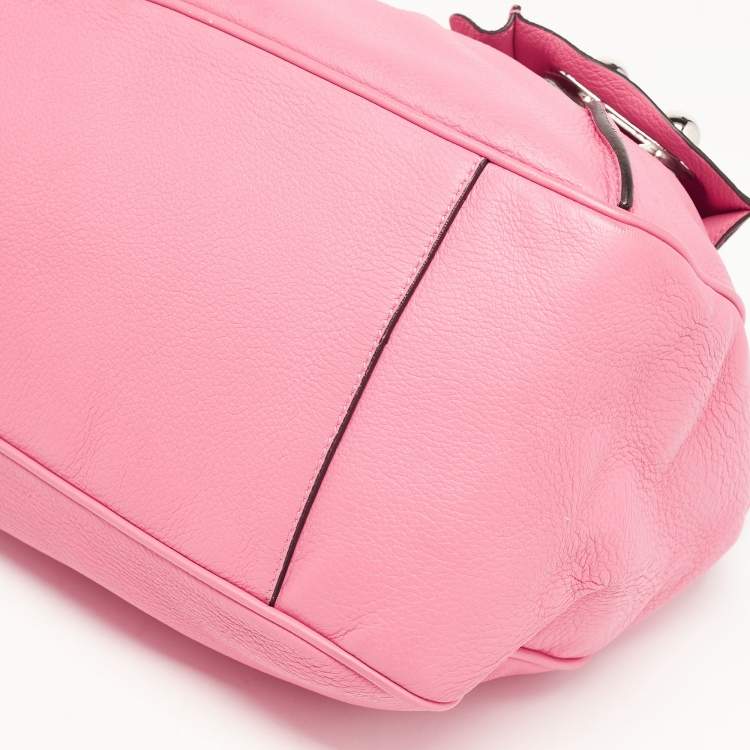 Pre Owned Celine Fuchsia Leather Blossom Satchel