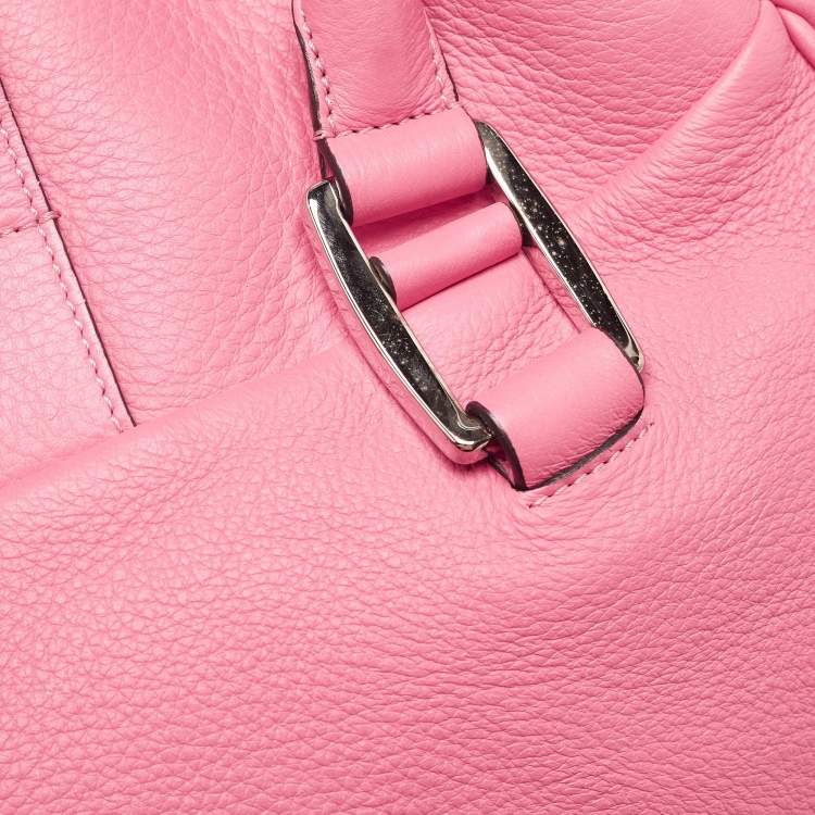 Pre Owned Celine Fuchsia Leather Blossom Satchel