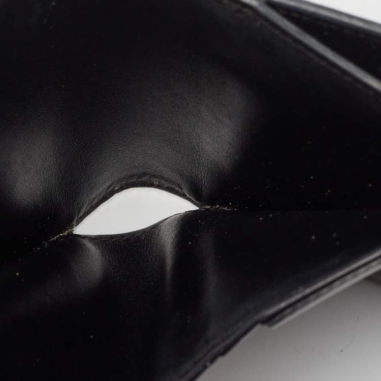 Pre Owned Celine Black Leather Zip Bifold Compact Wallet