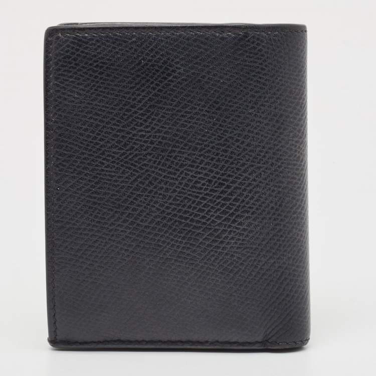 Pre Owned Celine Black Leather Zip Bifold Compact Wallet