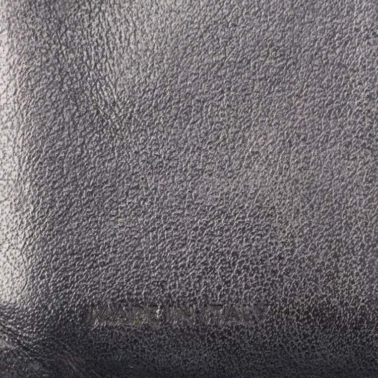 Pre Owned Celine Black Leather Zip Bifold Compact Wallet