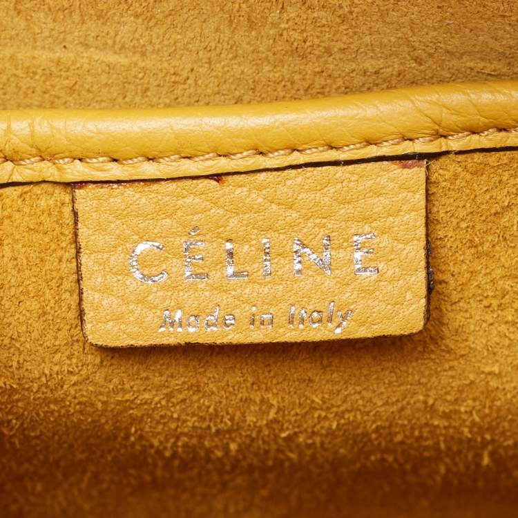 Pre Owned Céline Mustard Leather Nano Luggage Tote
