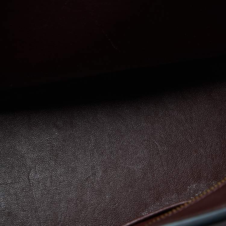 Pre Owned Celine Burgundy/Red Leather Large Edge Top Handle Bag