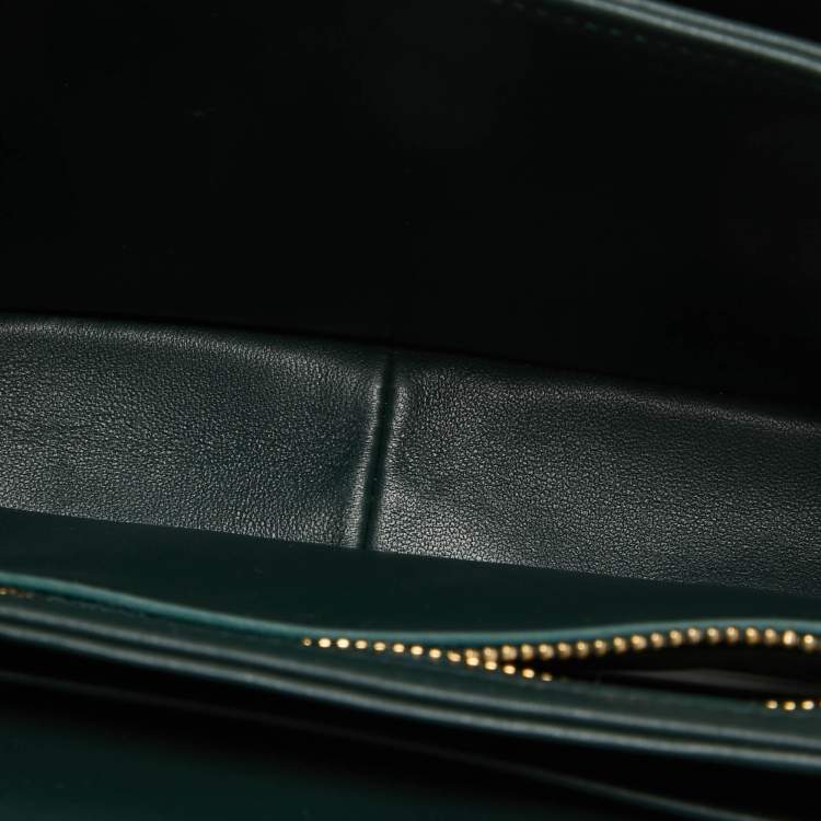 Pre Owned Celine Dark Green Leather Teen Triomphe Shoulder Bag