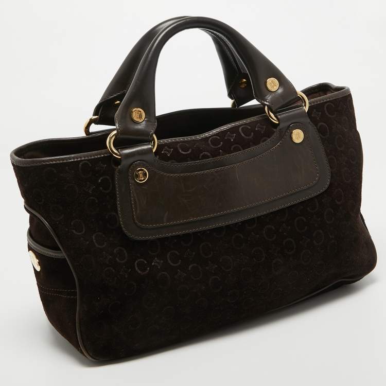 Pre Owned Celine Dark Brown Suede and Leather Boogie Satchel