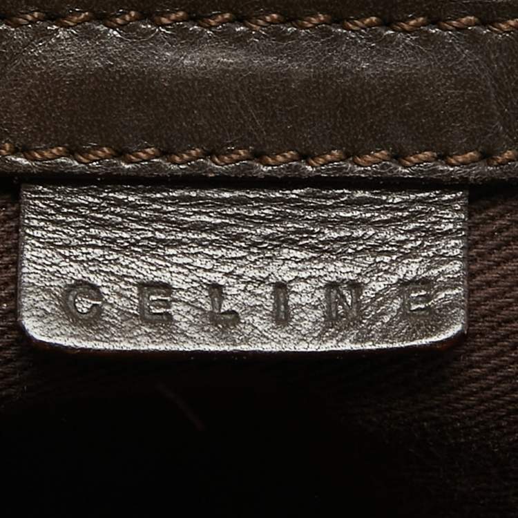 Pre Owned Celine Dark Brown Suede and Leather Boogie Satchel