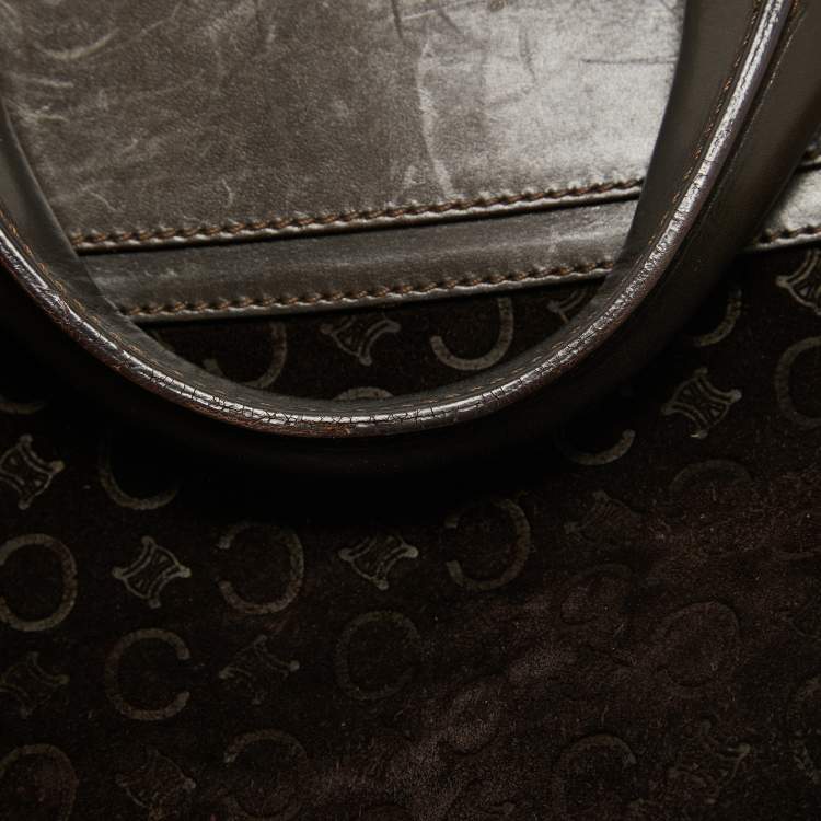 Pre Owned Celine Dark Brown Suede and Leather Boogie Satchel