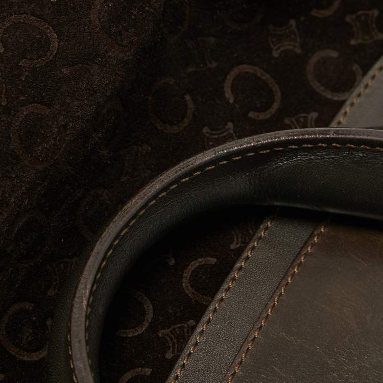 Pre Owned Celine Dark Brown Suede and Leather Boogie Satchel