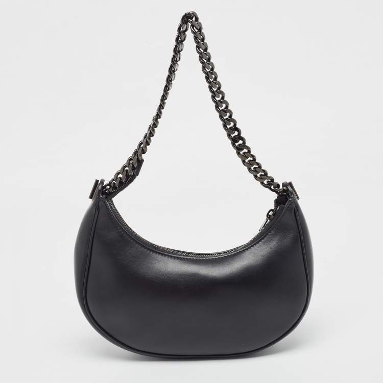 Pre Owned Celine Black Leather Ava Chain Shoulder Bag