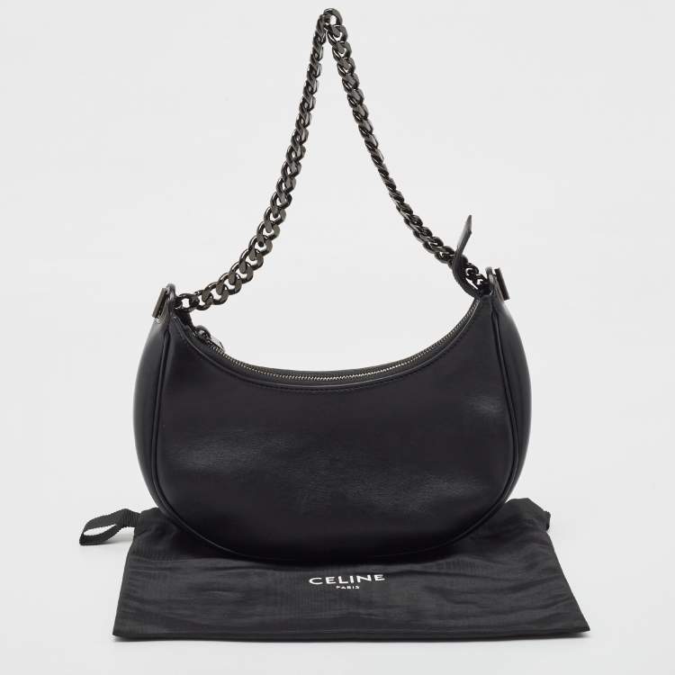 Pre Owned Celine Black Leather Ava Chain Shoulder Bag
