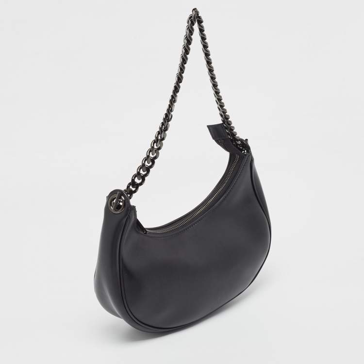 Pre Owned Celine Black Leather Ava Chain Shoulder Bag