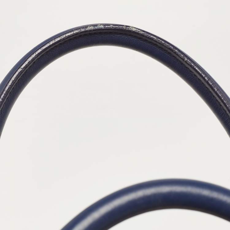 Pre Owned Celine Two Tone Blue Nubuck and Leather Medium Phantom Tote