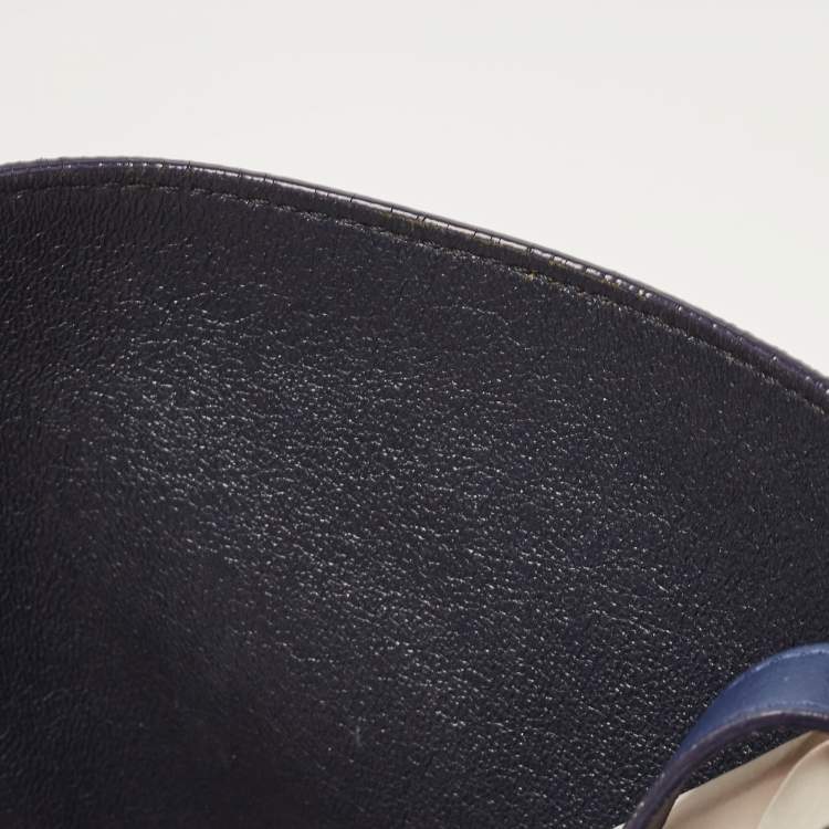 Pre Owned Celine Two Tone Blue Nubuck and Leather Medium Phantom Tote