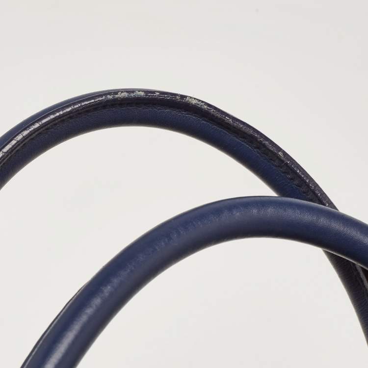 Pre Owned Celine Two Tone Blue Nubuck and Leather Medium Phantom Tote