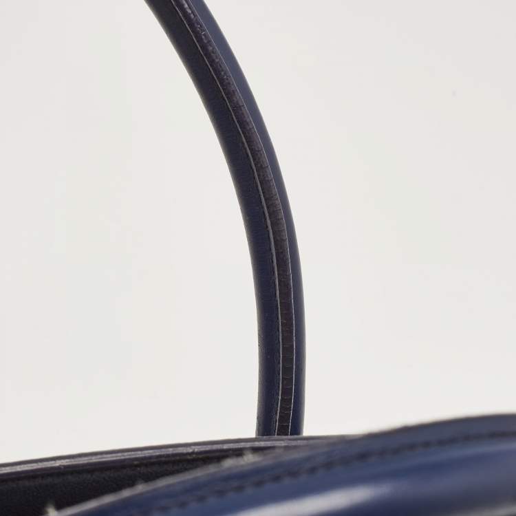 Pre Owned Celine Two Tone Blue Nubuck and Leather Medium Phantom Tote