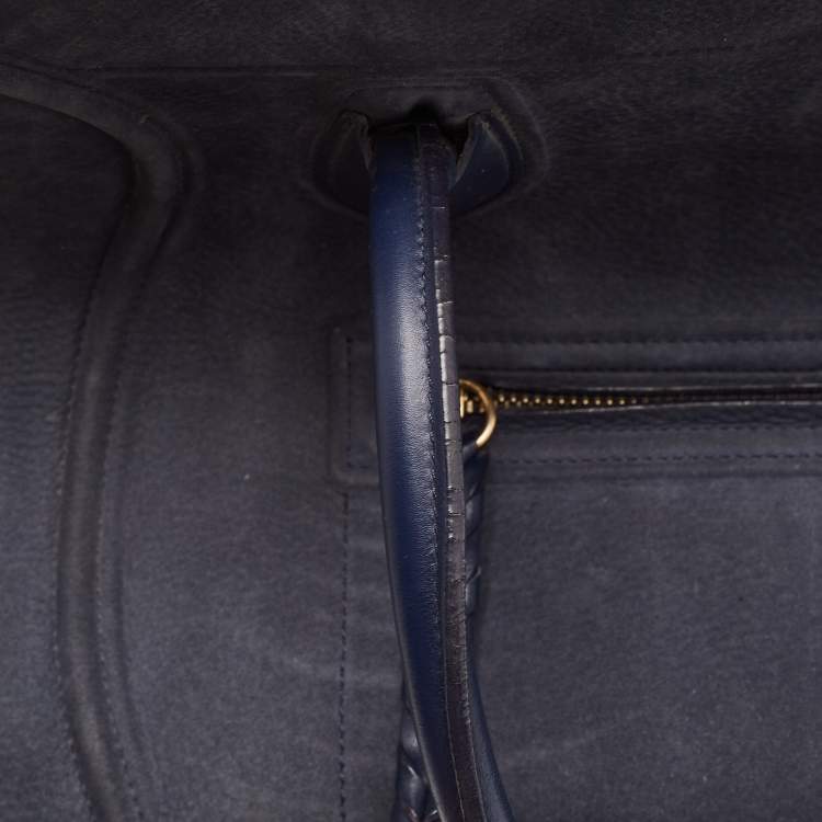 Pre Owned Celine Two Tone Blue Nubuck and Leather Medium Phantom Tote