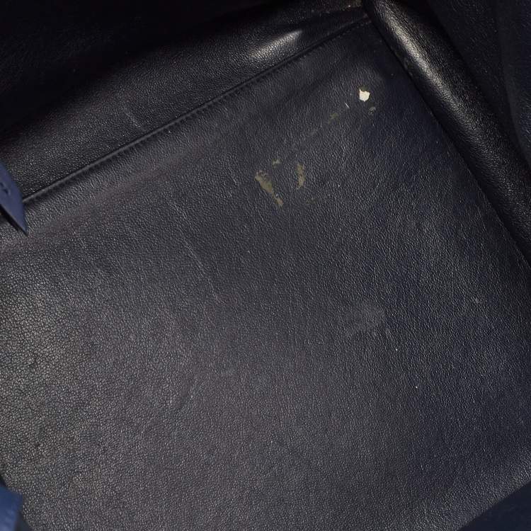 Pre Owned Celine Two Tone Blue Nubuck and Leather Medium Phantom Tote