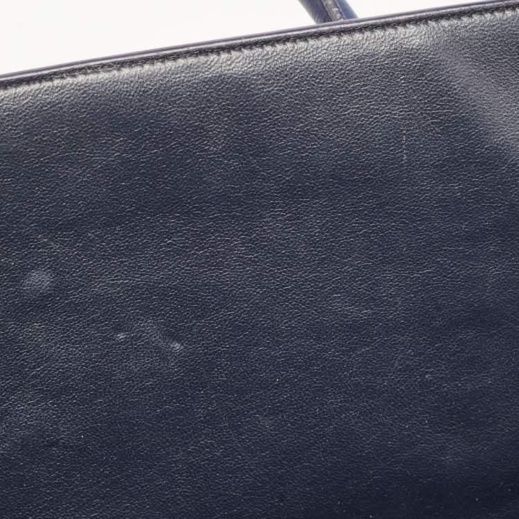 Pre Owned Celine Two Tone Blue Nubuck and Leather Medium Phantom Tote