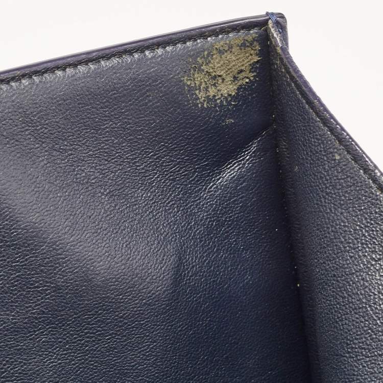 Pre Owned Celine Two Tone Blue Nubuck and Leather Medium Phantom Tote