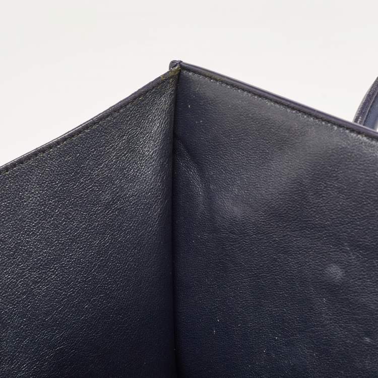 Pre Owned Celine Two Tone Blue Nubuck and Leather Medium Phantom Tote