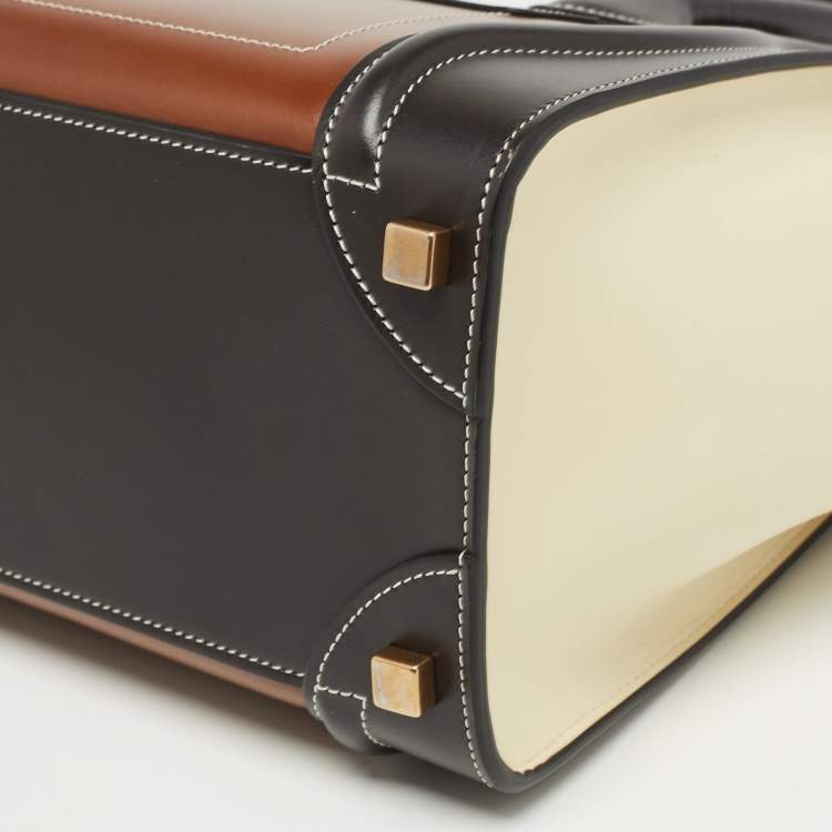 Pre Owned Celine Tricolor Leather Micro Luggage Tote