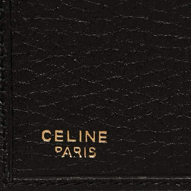 Pre Owned Celine Black Leather Flap Continental Wallet 