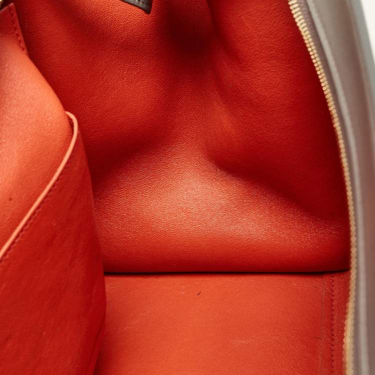 Pre Owned Celine Tri Color Leather and Suede Medium Trapeze Bag