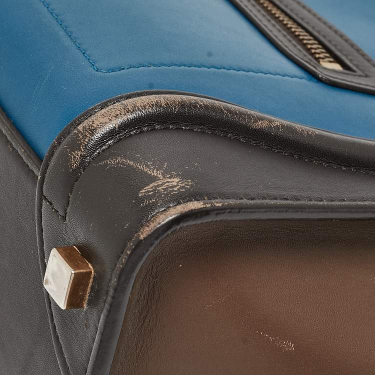 Pre Owned Celine Multicolor Leather Micro Luggage Tote