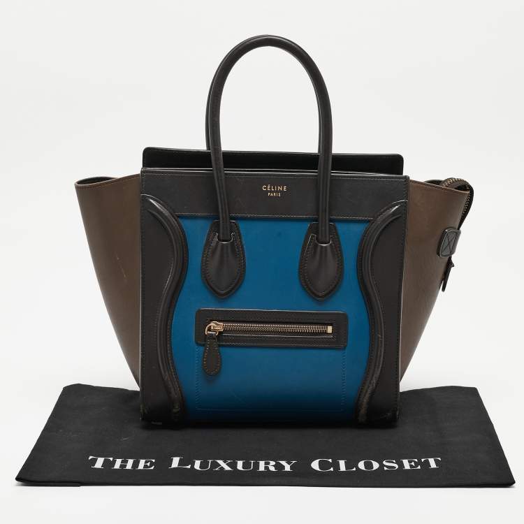 Pre Owned Celine Multicolor Leather Micro Luggage Tote