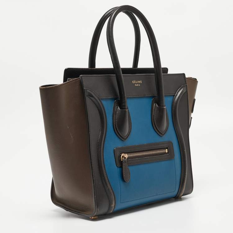 Pre Owned Celine Multicolor Leather Micro Luggage Tote