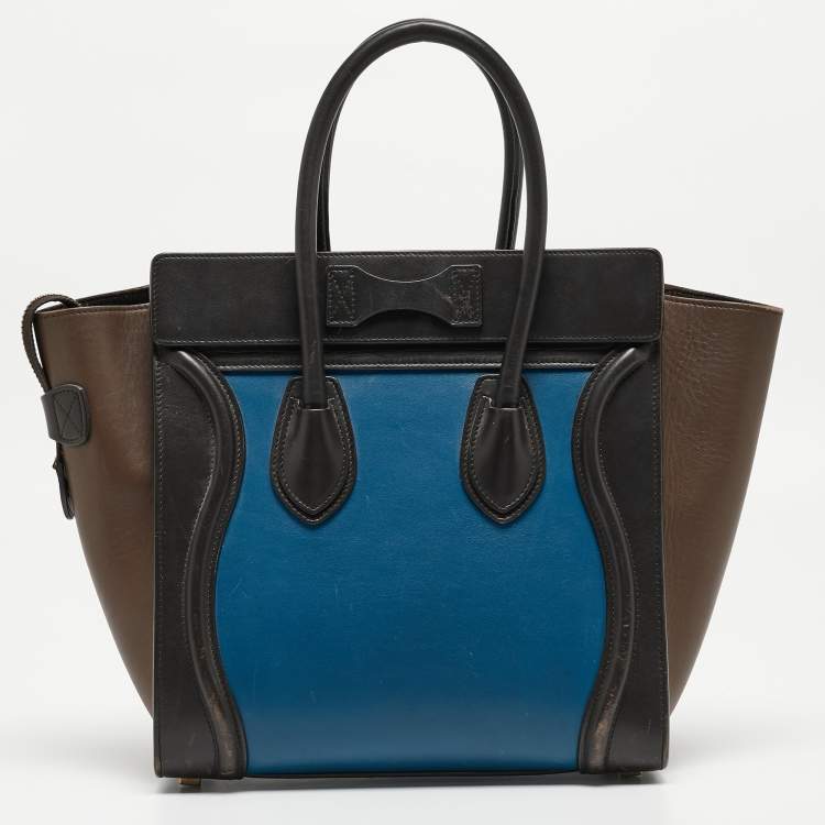 Pre Owned Celine Multicolor Leather Micro Luggage Tote