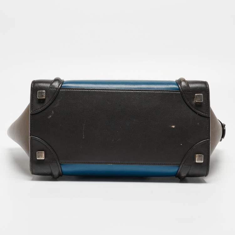 Pre Owned Celine Multicolor Leather Micro Luggage Tote