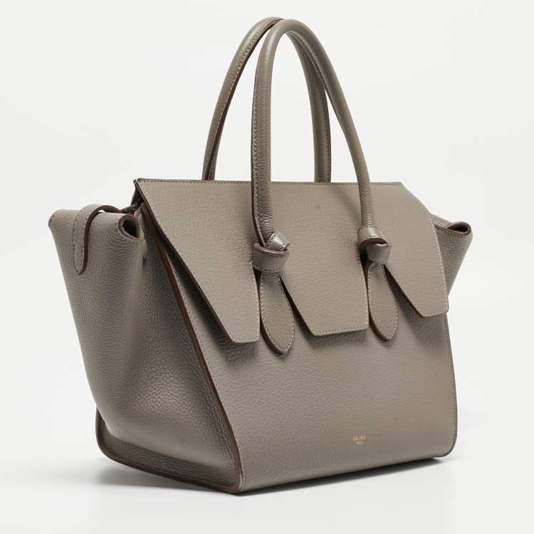 مملوكة مسبقًا Celine Grey Leather Mini Tie Tote