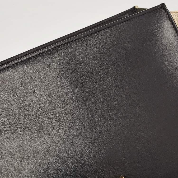 Pre Owned Celine Tri Color Canvas and Leather Medium Trapeze Bag