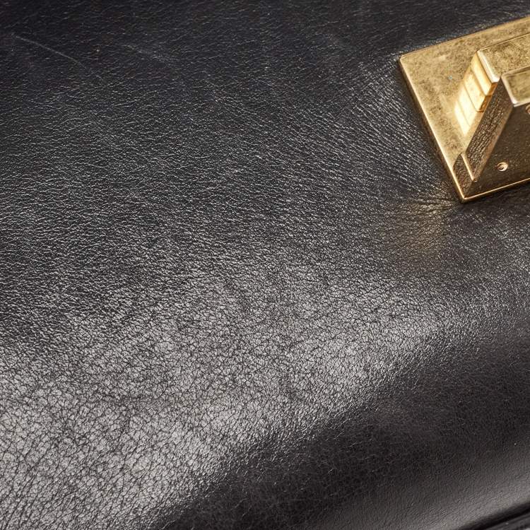 Pre Owned Celine Tri Color Canvas and Leather Medium Trapeze Bag