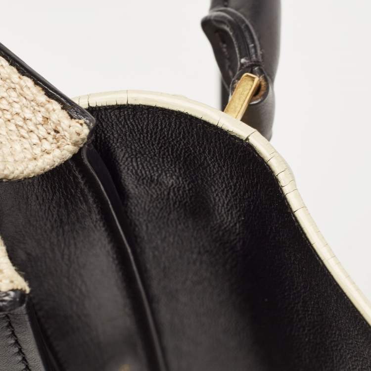 Pre Owned Celine Tri Color Canvas and Leather Medium Trapeze Bag