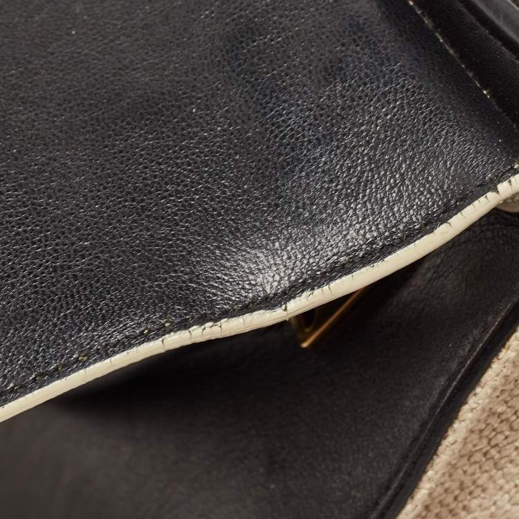 Pre Owned Celine Tri Color Canvas and Leather Medium Trapeze Bag