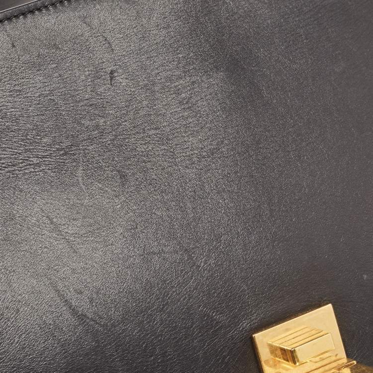 Pre Owned Celine Tri Color Canvas and Leather Medium Trapeze Bag