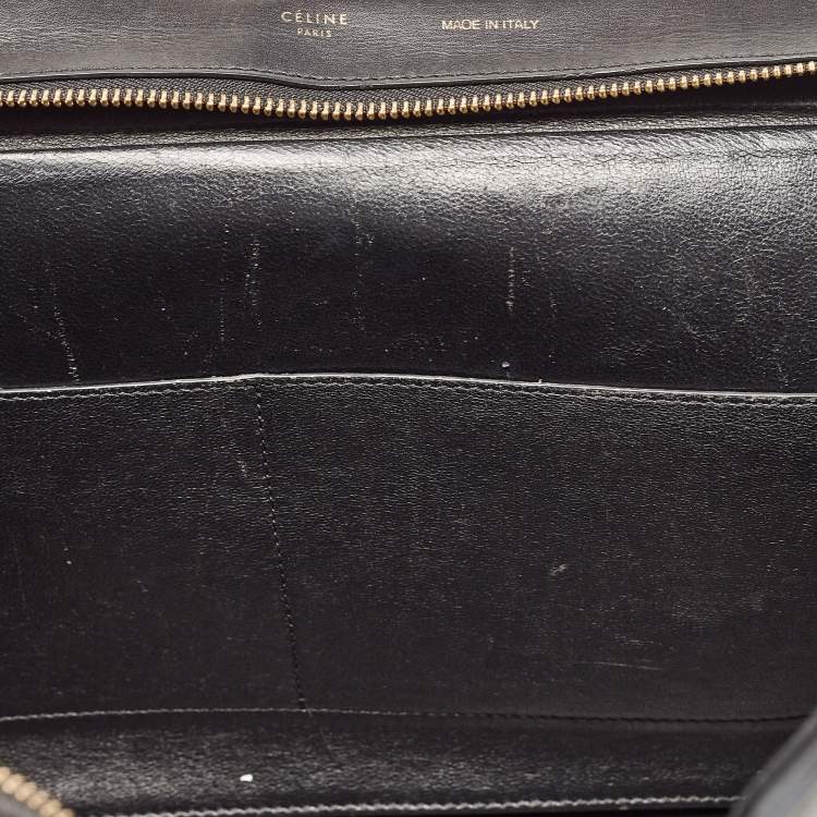 Pre Owned Celine Tri Color Canvas and Leather Medium Trapeze Bag