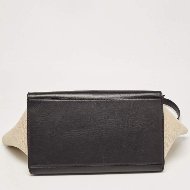 Pre Owned Celine Tri Color Canvas and Leather Medium Trapeze Bag