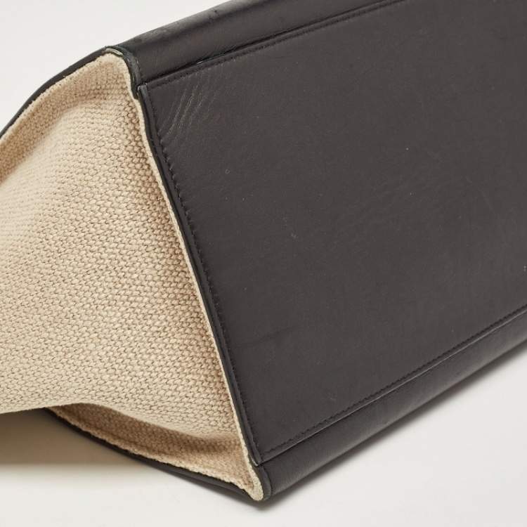 Pre Owned Celine Tri Color Canvas and Leather Medium Trapeze Bag