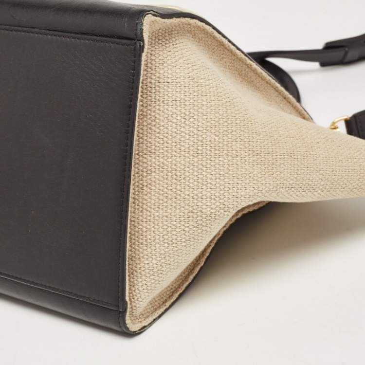 Pre Owned Celine Tri Color Canvas and Leather Medium Trapeze Bag