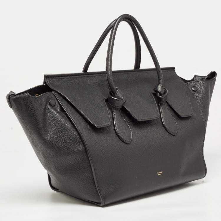Pre Owned Celine Black Leather Small Tie Tote
