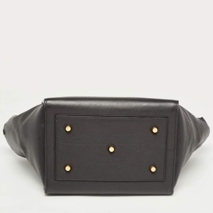 Pre Owned Celine Black Leather Small Tie Tote