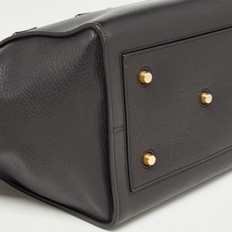 Pre Owned Celine Black Leather Small Tie Tote