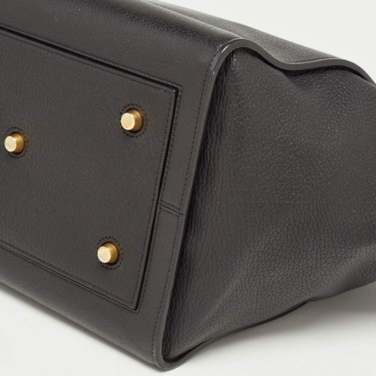 Pre Owned Celine Black Leather Small Tie Tote